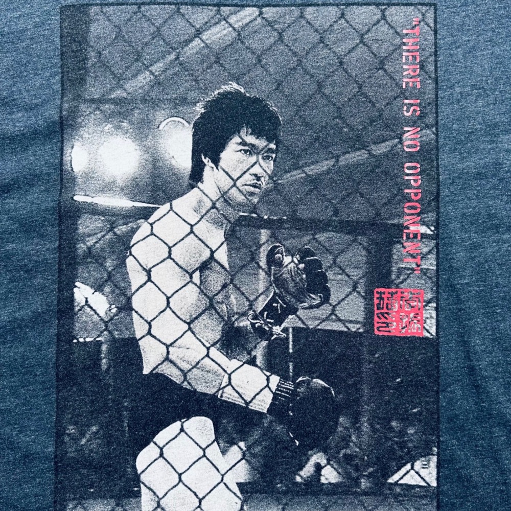 Bow & Arrow Bruce Lee Graphic Shirt Mens SM Charcoal Gray There Is No Opponent